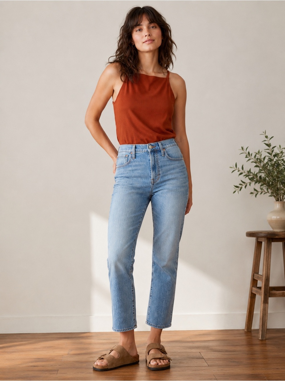 Madewell Perfect Vintage Crop Jeans 24 Clymer Wash High Rise Straight